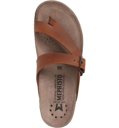 Shop Mephisto 'helen' Sandal In Chestnut Calfskin Leather
