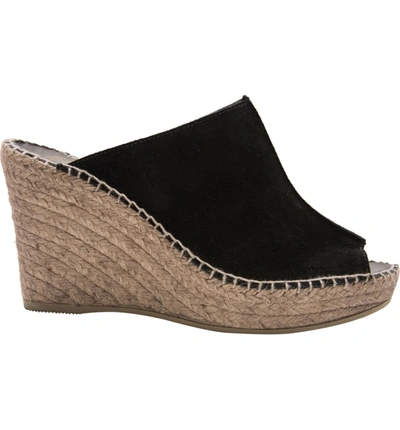 Shop Andre Assous Cici Espadrille Wedge In Black Suede