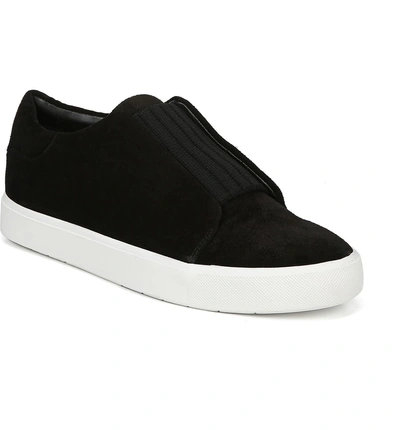 Shop Vince Cantara Slip-on Sneaker In Black Suede