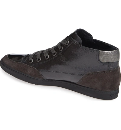Shop Paul Green Val Mid-top Sneaker In Anthrazite Crinkled Patent