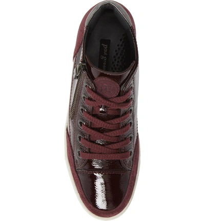 Shop Paul Green Val Mid-top Sneaker In Bordo Crinkled Patent