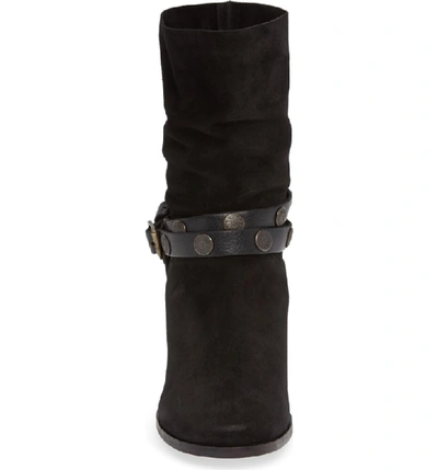 Shop Free People Hayden Buckle Strap Boot In Black Suede