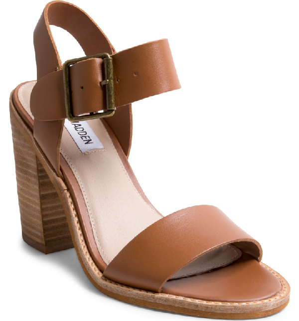castro cognac leather high heel sandals