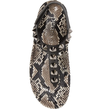 Shop Pedro Garcia Athena Spike Thong Sandal In Black Snakeskin
