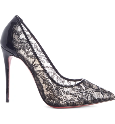 Shop Christian Louboutin Follies Alencon Lace Pump In Black