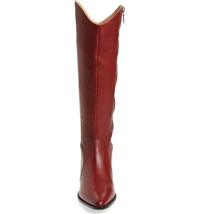 Shop Schutz Fantinne Knee High Boot In Red Brown Leather