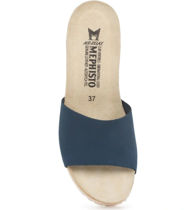 Shop Mephisto Lise Platform Wedge Sandal In Navy Nubuck