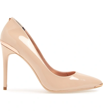 Shop Ted Baker Izibela Pump In Nude Patent Leather