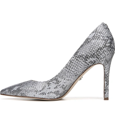 Shop Sam Edelman Hazel Pointy Toe Pump In Silver/ Silver Leather