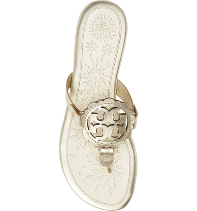 Shop Tory Burch Miller Scalloped Medallion Sandal In Spark Gold / Spark Gold