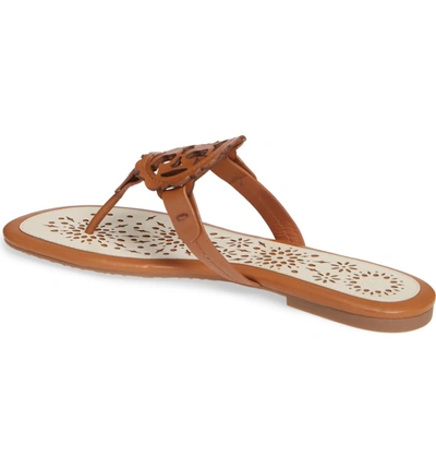 Shop Tory Burch Miller Scalloped Medallion Sandal In Tan/ New Cream