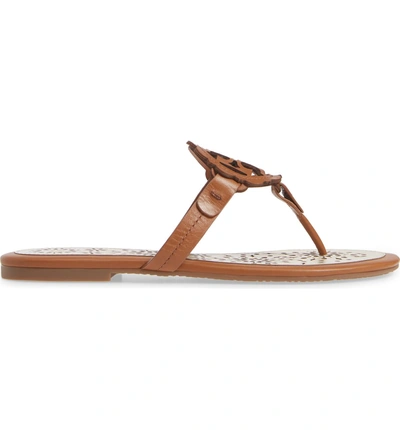 Shop Tory Burch Miller Scalloped Medallion Sandal In Tan/ New Cream