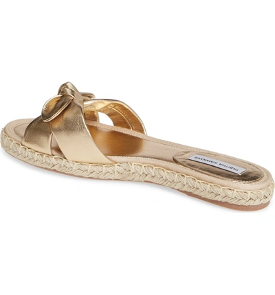 Shop Tabitha Simmons Heli Bow Slide Sandal In Gold