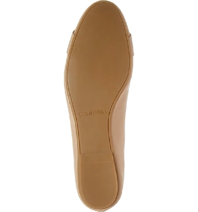 Shop Calvin Klein Oneta Ballet Flat In Desert Sand Leather