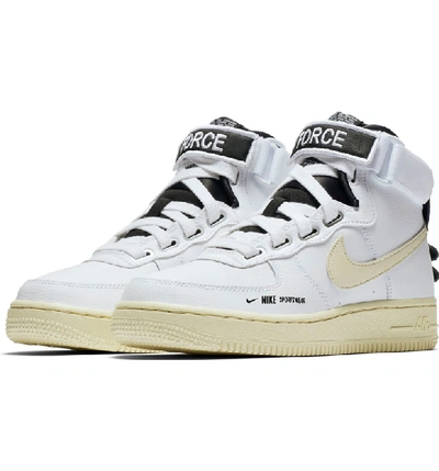 Nike Air Force 1 High Utility Sneakers In White/ Light Cream/ Black |  ModeSens