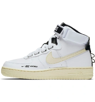 Nike Air Force 1 High Utility Sneakers In White/ Light Cream/ Black |  ModeSens