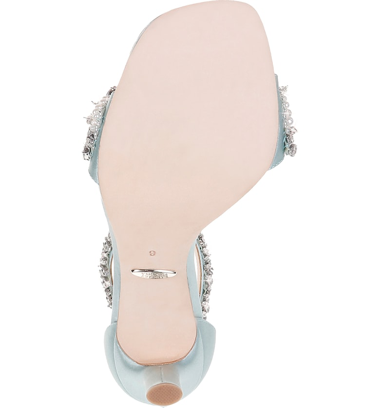 badgley mischka fiorenza crystal & imitation pearl embellished sandal