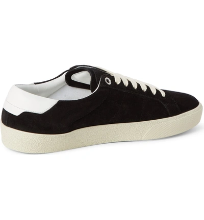 Shop Saint Laurent Court Classic Low Top Sneaker In Black Suede/ White