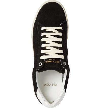 Shop Saint Laurent Court Classic Low Top Sneaker In Black Suede/ White