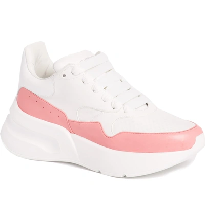 Shop Alexander Mcqueen Oversized Lace-up Sneaker In White/ Pink
