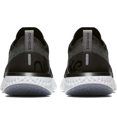 Shop Nike Epic React Flyknit Running Shoe In Black/ Black/ Dark Grey