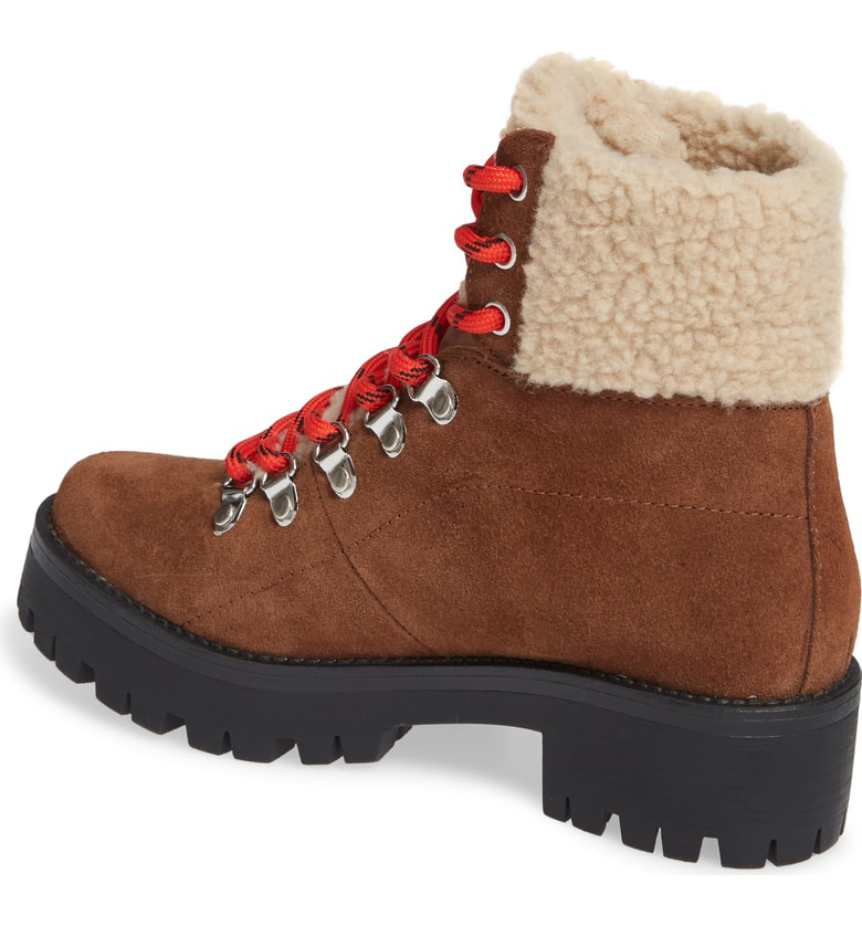 steve madden bitter faux shearling trim bootie