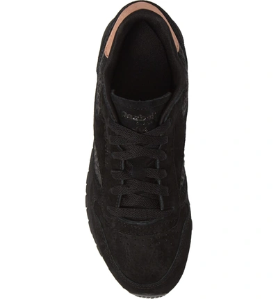 Shop Reebok Classic Leather Sneaker In Black/ Rose Gold