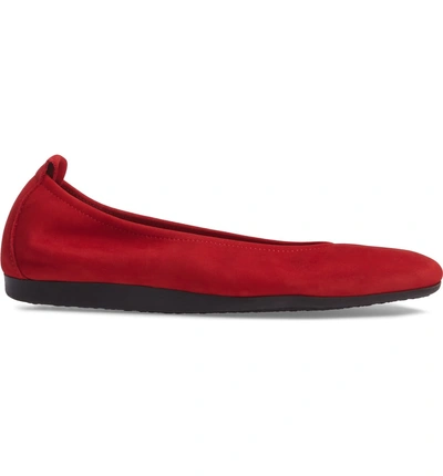 Shop Arche 'laius' Flat In Passion Nubuck Leather