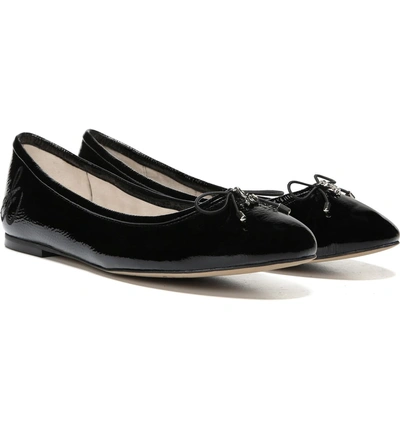 Shop Sam Edelman Felicia Flat In Black Crinkle Patent Leather