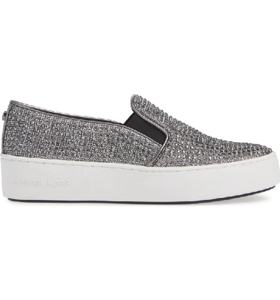 Shop Michael Michael Kors Trent Slip-on Sneaker In Black/ Silver