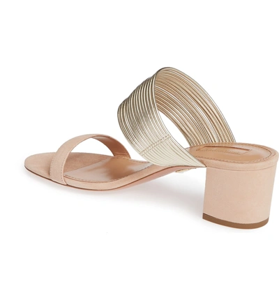 Shop Aquazzura Rendez Vous Slide Sandal In Powder Pink Suede