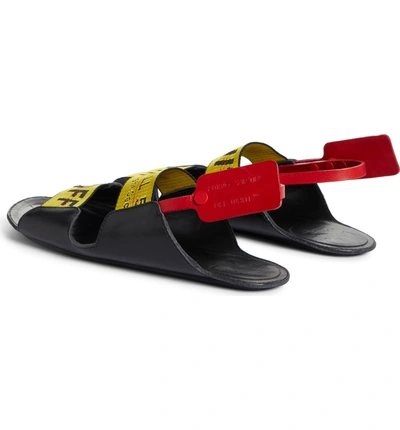 Shop Off-white Zip Tie Leather Sandal In Black