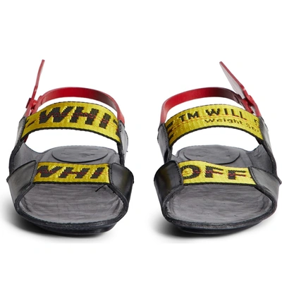 Shop Off-white Zip Tie Leather Sandal In Black