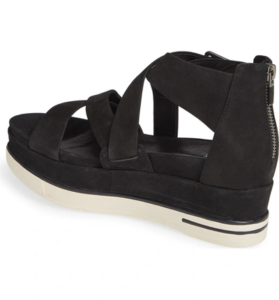 Shop Eileen Fisher Boost Wedge Sandal In Black Nubuck