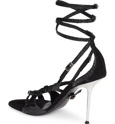 Shop Alexander Wang Kiely Ankle Wrap Sandal In Black