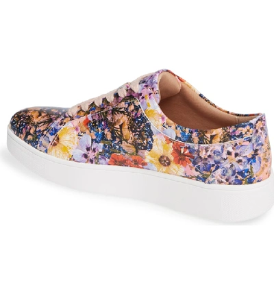 Shop Fitflop Rally Flower Crush Leather Sneaker In Oyster Pink Flower