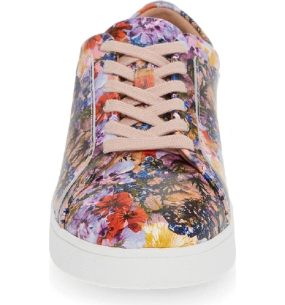 Shop Fitflop Rally Flower Crush Leather Sneaker In Oyster Pink Flower