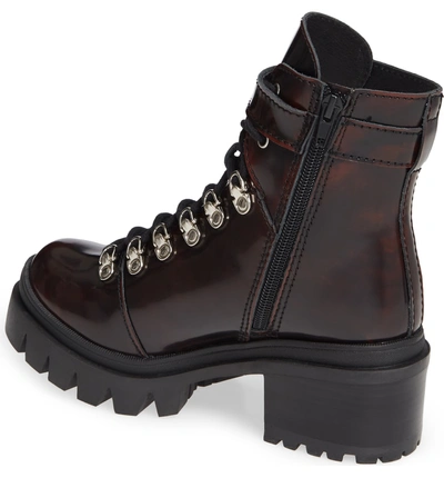 Shop Jeffrey Campbell Czech Lace-up Boot In Wine Leather