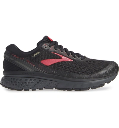 Shop Brooks Ghost 11 Gtx Gore-tex Waterproof Running Shoe In Black/ Pink/ Ebony