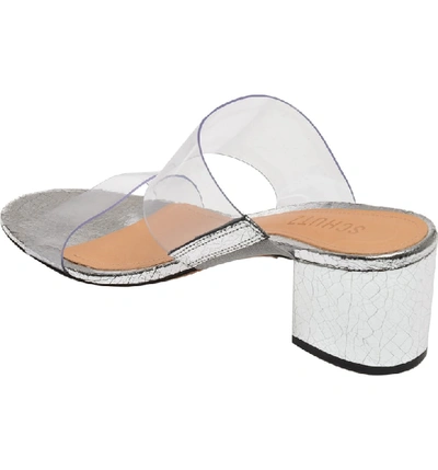 Shop Schutz Victorie Slide Sandal In Prata Leather