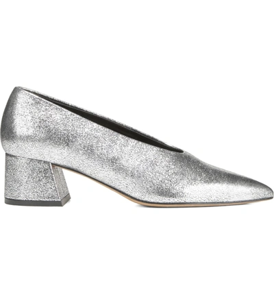 Shop Vince Rafe Flared Heel Pump In Silver