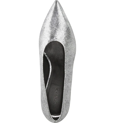 Shop Vince Rafe Flared Heel Pump In Silver