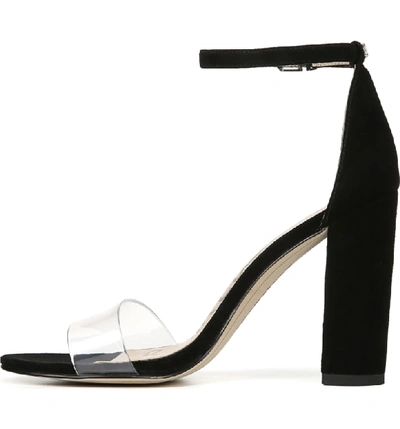 Shop Sam Edelman Yaro Ankle Strap Sandal In Black/ Clear Suede