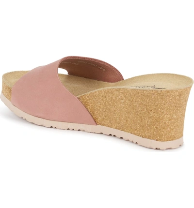 Shop Mephisto Lise Platform Wedge Sandal In Old Pink Nubuck