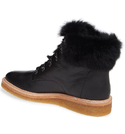 Shop Botkier Winter Genuine Rabbit Fur Trim Boot In Black Leather