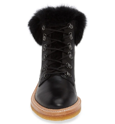 Shop Botkier Winter Genuine Rabbit Fur Trim Boot In Black Leather