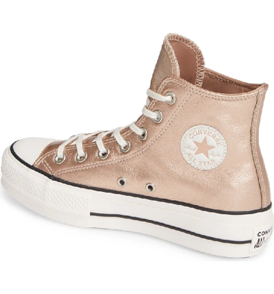 Shop Converse Chuck Taylor All Star Platform High Top Sneaker In Particle Beige Leather