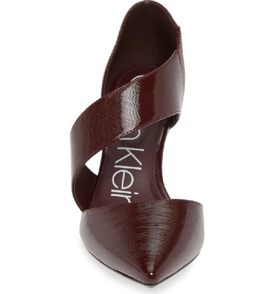 Shop Calvin Klein 'gella' Pointy Toe Pump In Amethyst Patent Leather