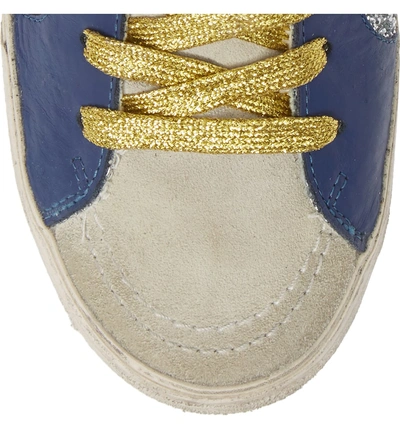 Shop Golden Goose Glitter High Top Sneaker In Silver/ Red/ Gold