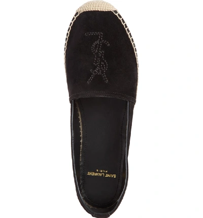 Shop Saint Laurent Ysl Logo Espadrille In Black